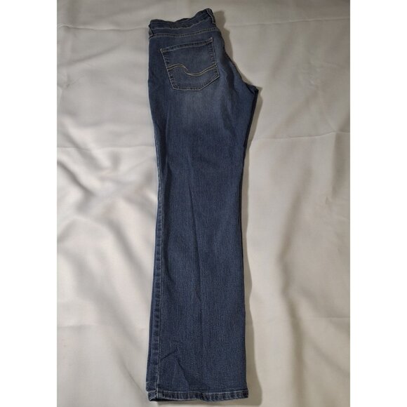 Levi Strauss Modern Straight Signature Jeans Size 10 Mid Rise Dark Wash - Picture 4 of 16